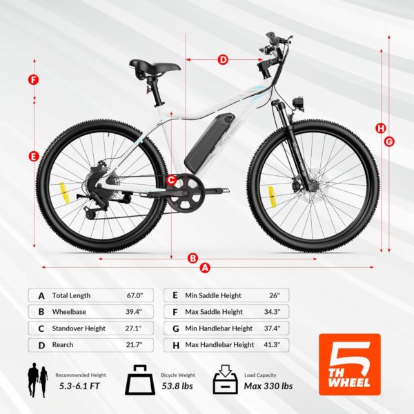 5TH WHEEL Discover 26" Electric Bike for Adults – 750W - Image 2