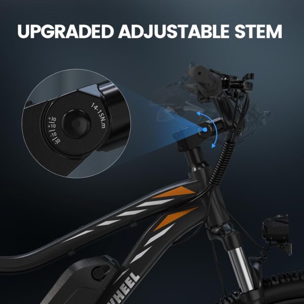 🚴 5TH WHEEL MATE Electric Bike for Adults | 1000W Peak Motor ⚡ | 468Wh Battery 🔋 | 26" City & Mountain Ebike 🚵 | LCD Display & Dual Disc Brakes 💡 – Black - Image 7