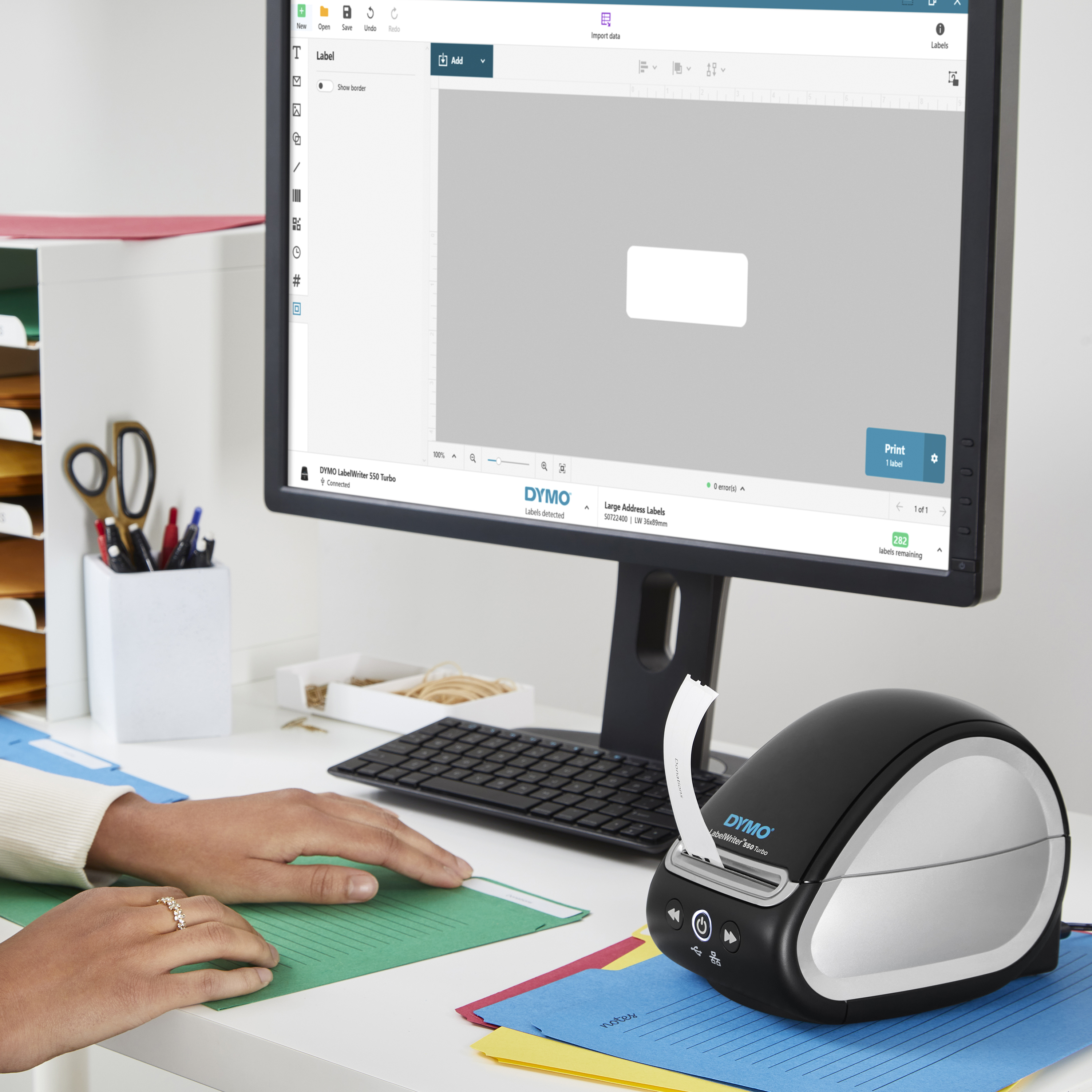 DYMO LabelWriter 550 Turbo Label Printer, Label Maker with High-Speed Direct Thermal Printing, Automatic Label Recognition, Prints Variety of Label Types Through USB or LAN Network Connectivity - Image 5