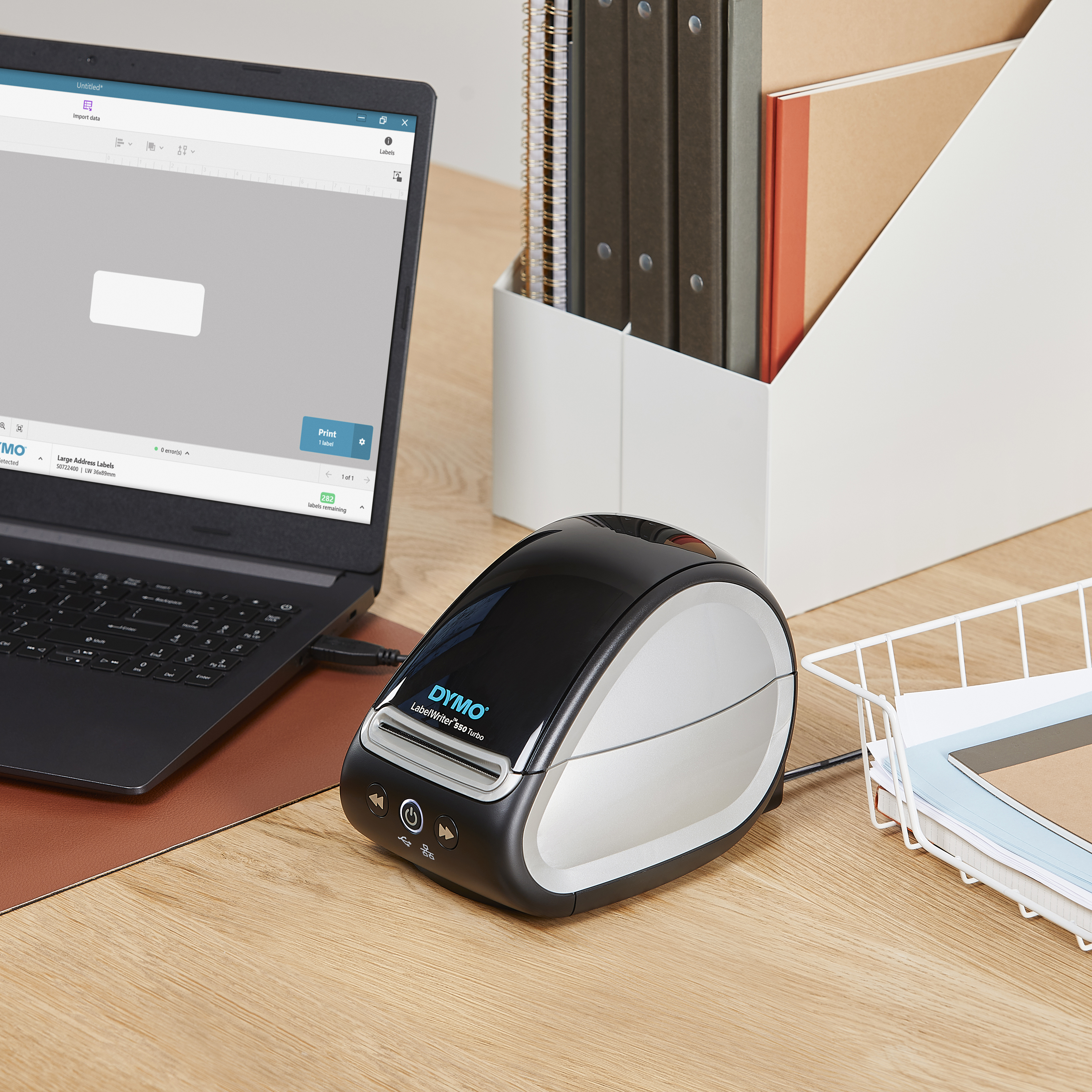 DYMO LabelWriter 550 Turbo Label Printer, Label Maker with High-Speed Direct Thermal Printing, Automatic Label Recognition, Prints Variety of Label Types Through USB or LAN Network Connectivity - Image 4