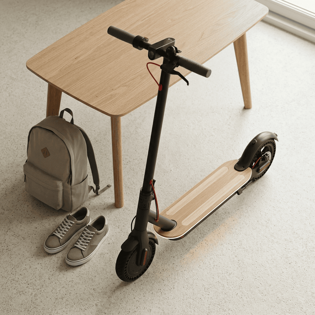 Sharp S9 Urban Electric Scooter - 350W Motor, 25km Range & Illuminated Wooden Deck - Image 2