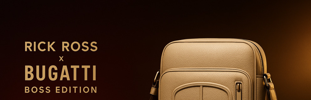 Rick Ross x Bugatti Boss Edition Crossbody Bag promotional banner